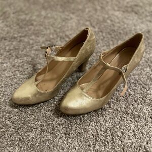 Gold T-Strap Character Shoes